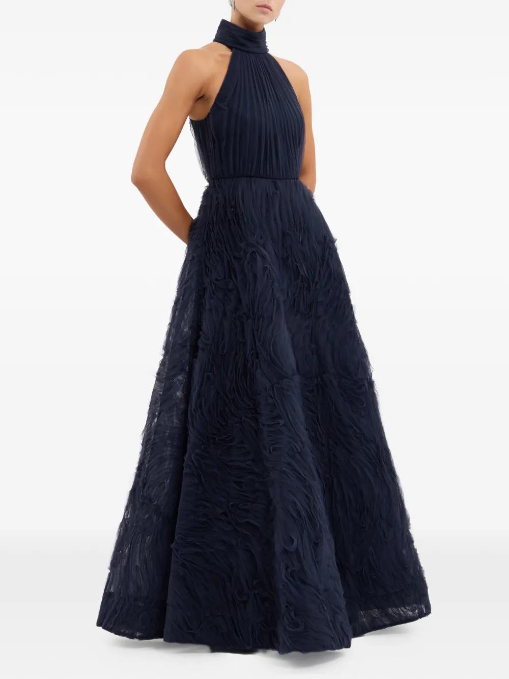 Rebecca Vallance Jasmine maxi-jurk met ruches Blauw