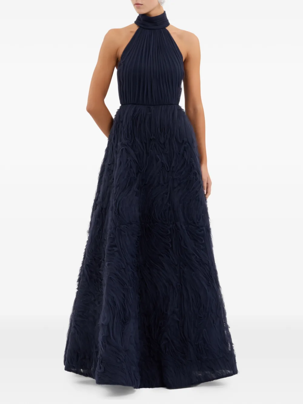 Rebecca Vallance Jasmine maxi-jurk met ruches Blauw