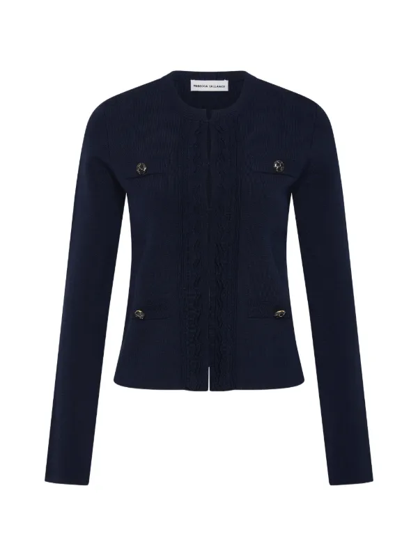 Rebecca Vallance Ryne Ruffled Cardigan in Blue