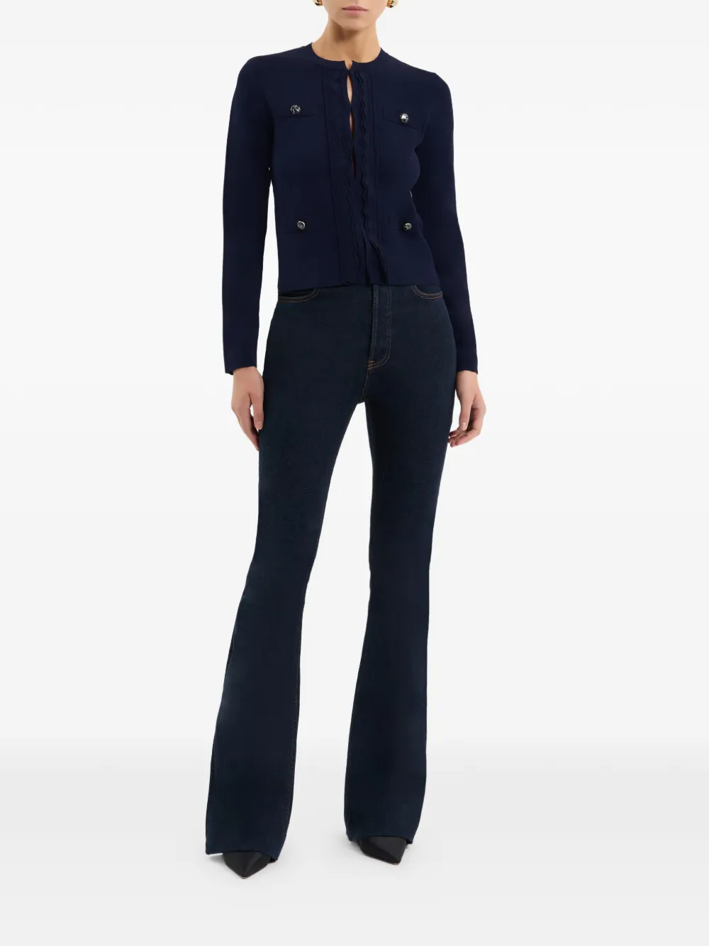 Rebecca Vallance Ryne vest met ruches Blauw
