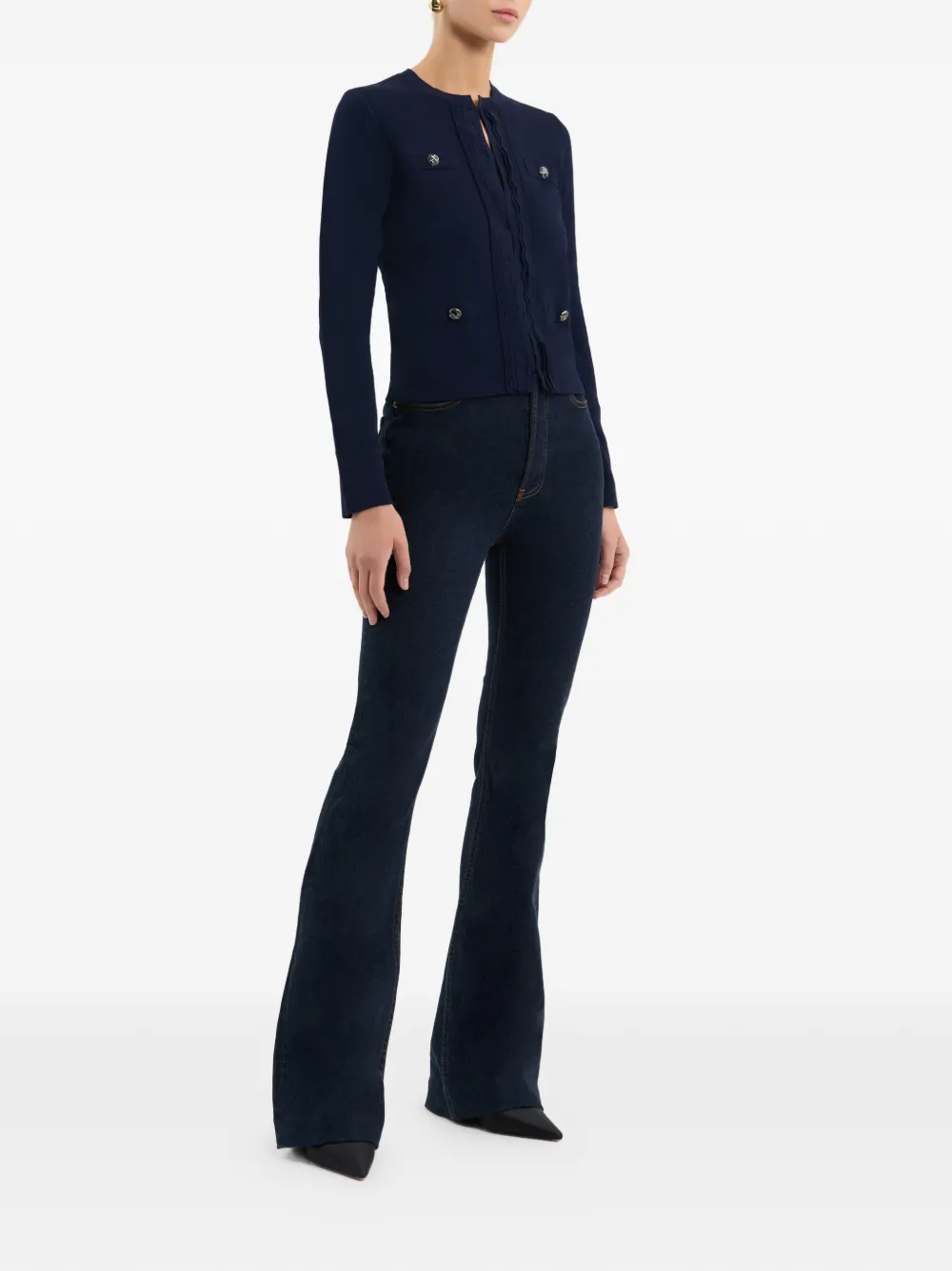 Rebecca Vallance Ryne vest met ruches Blauw