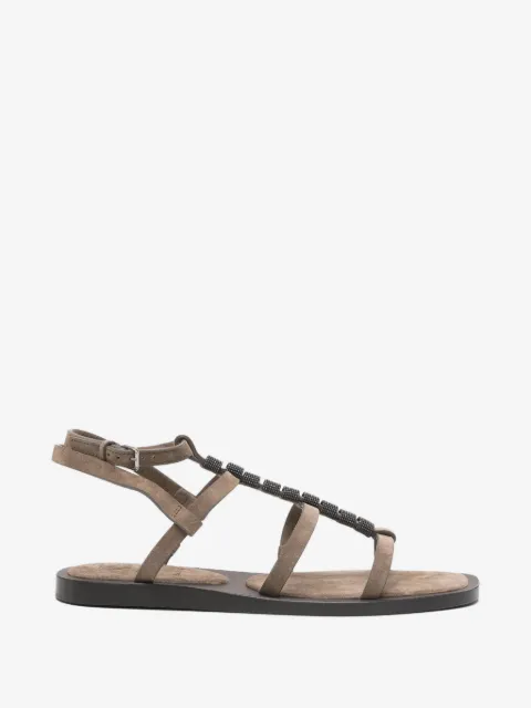 Brunello Cucinelli beaded strappy sandals