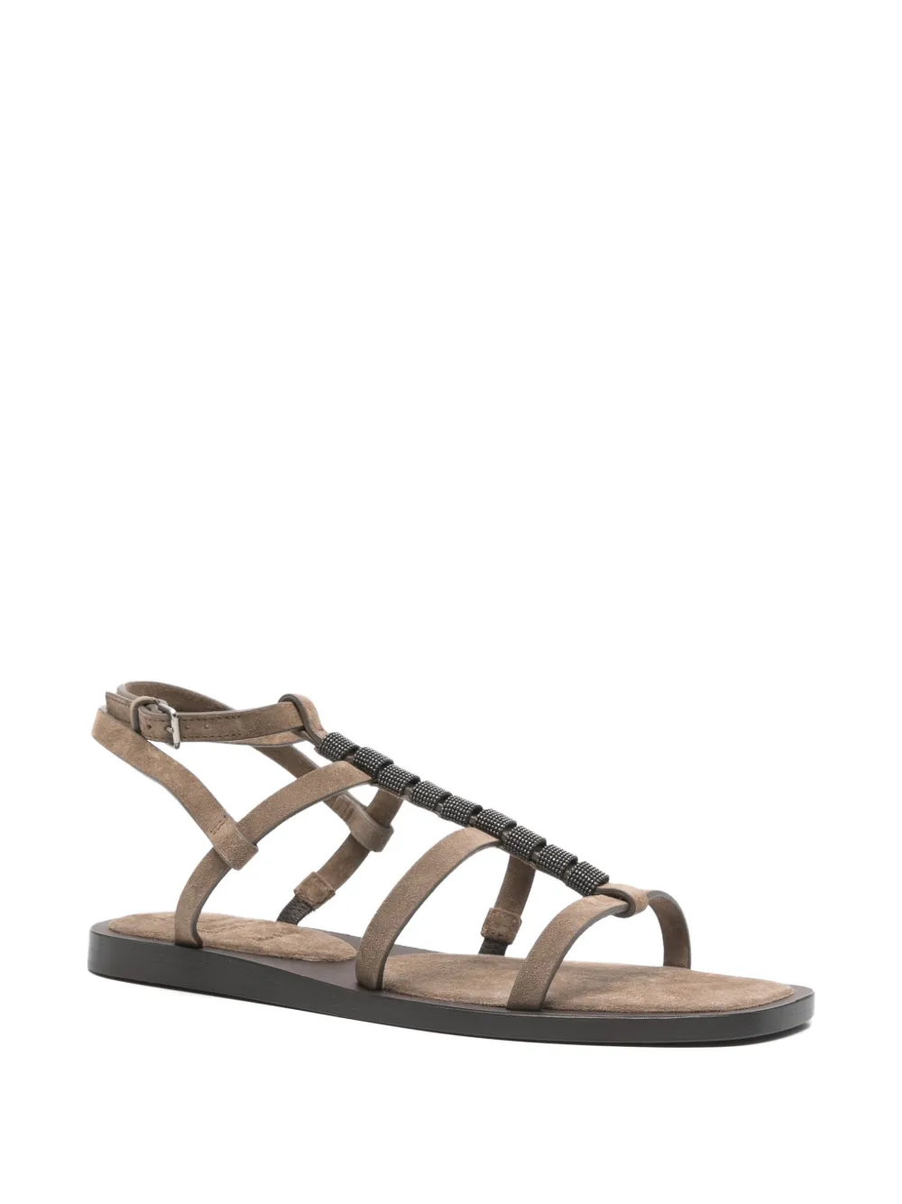 Brunello Cucinelli Sandalen met kralen Bruin