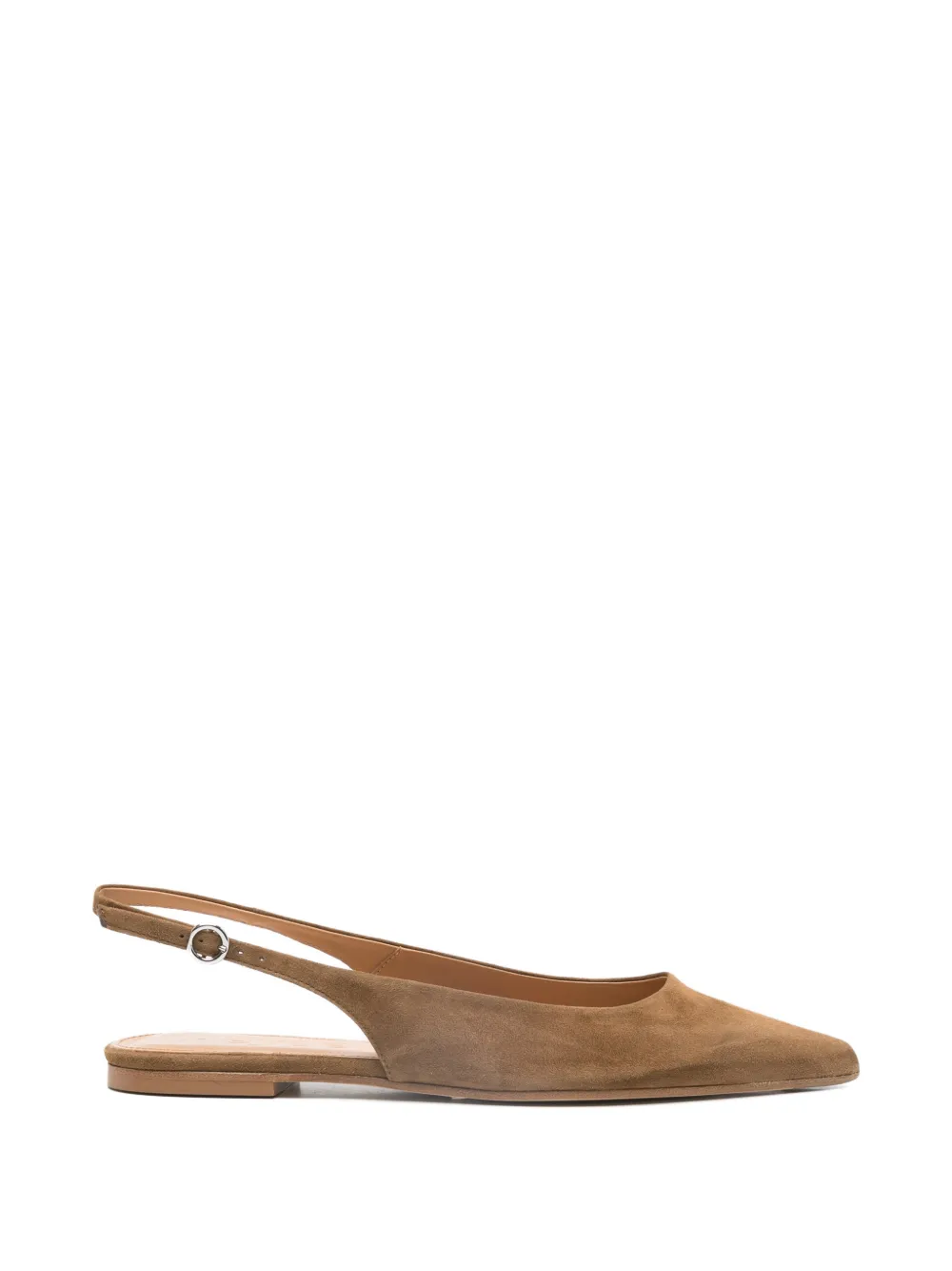 Aeyde Annora Suede Slingback Flats In Brown