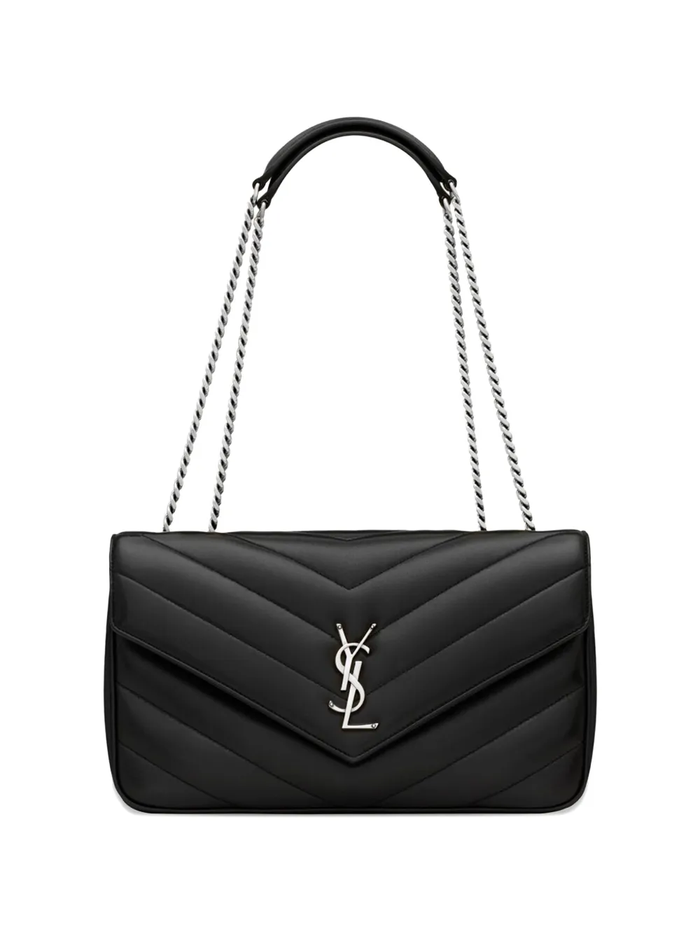 Saint Laurent medium Loulou chevron-quilted shoulder bag - Black