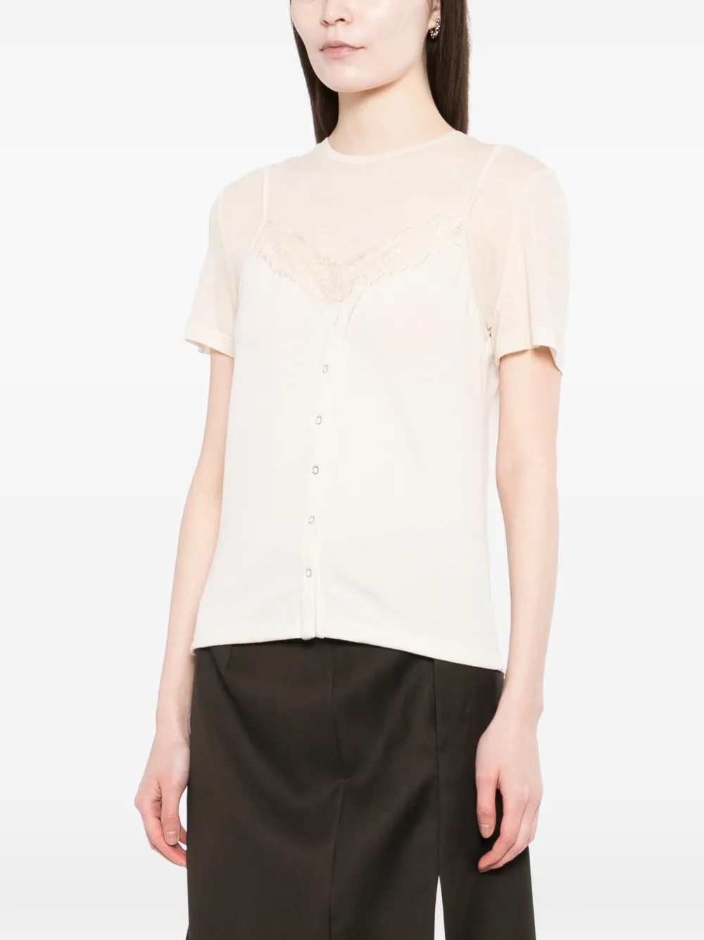  Ych Lace Layered Top - Neutrals 