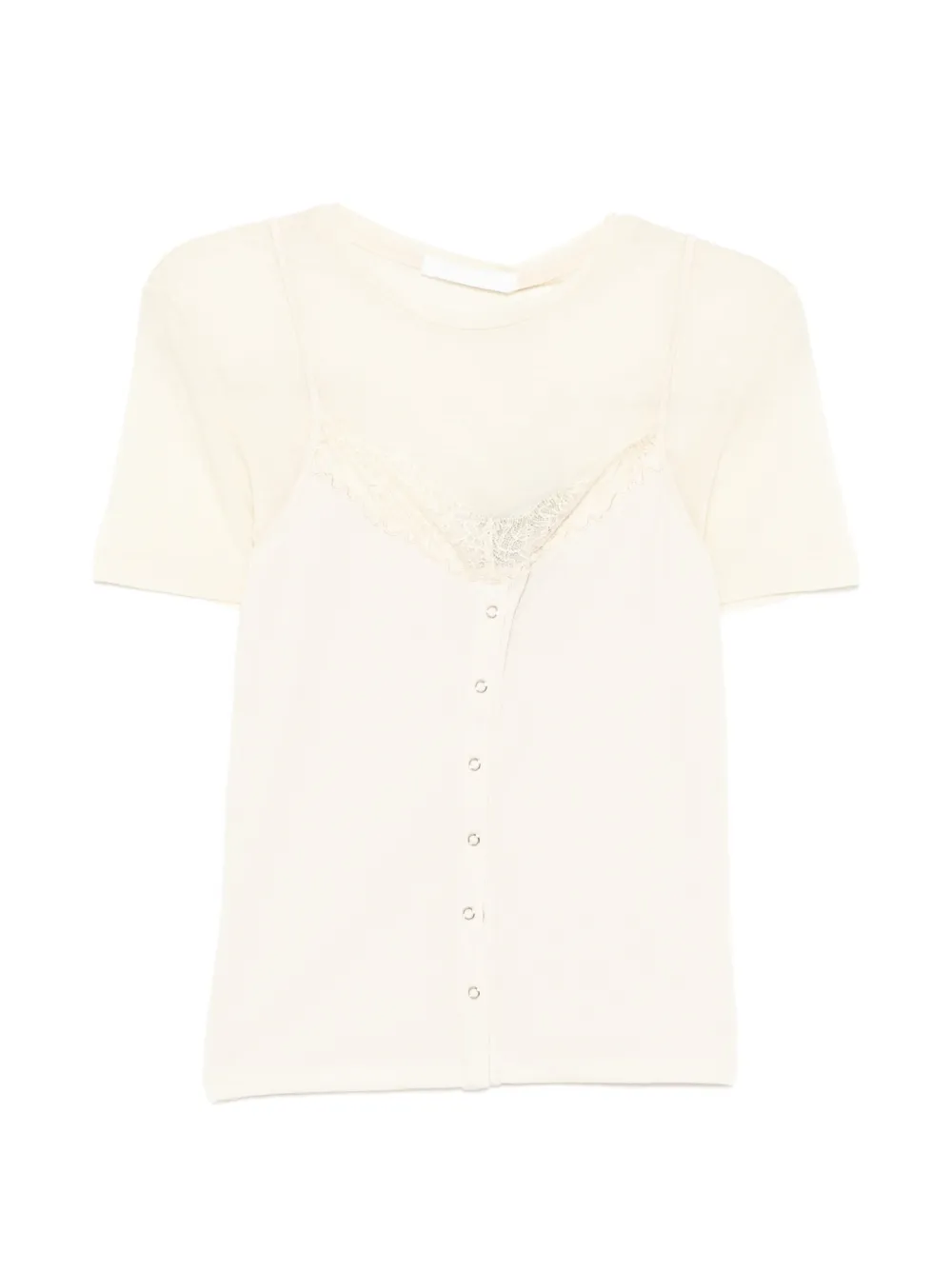 YCH Spitzenoberteil im Layering-Look - Nude