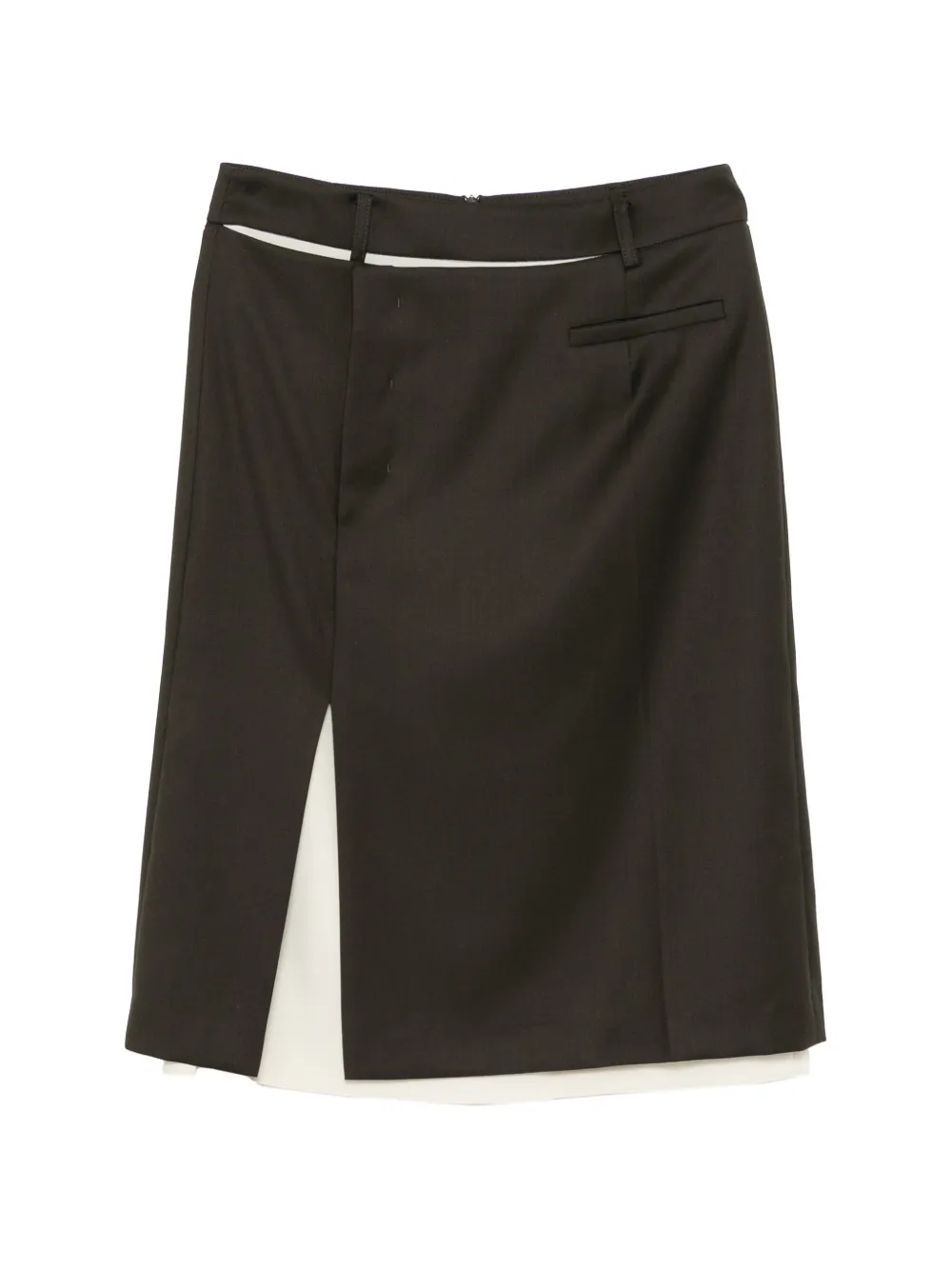 YCH Gonna midi con design a strati - Marrone