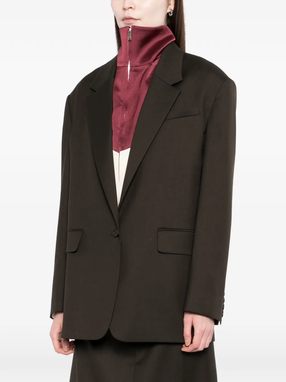  Ych Layered Blazer - Brown 