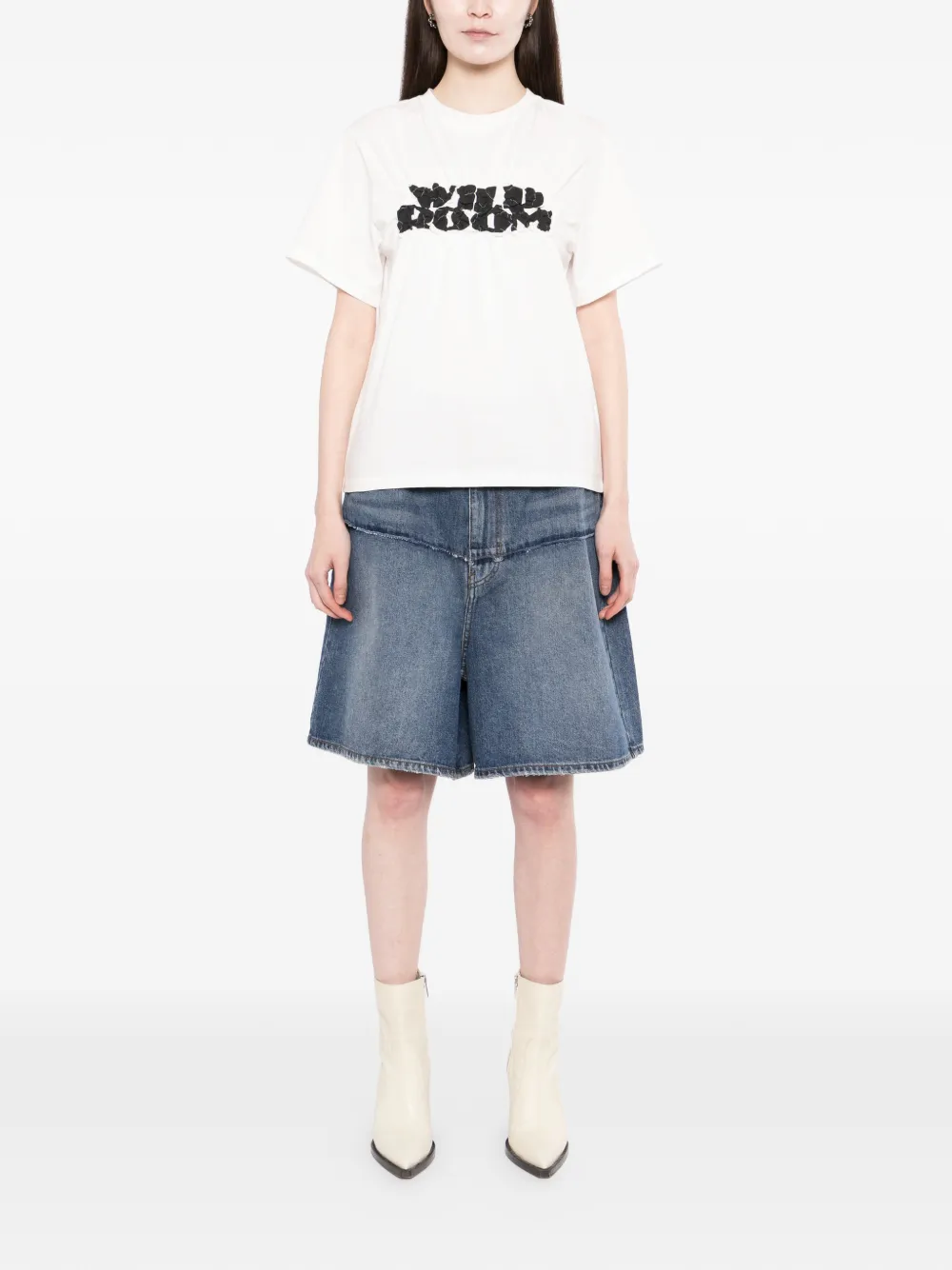  Ych Cotton Denim Shorts - Blue 