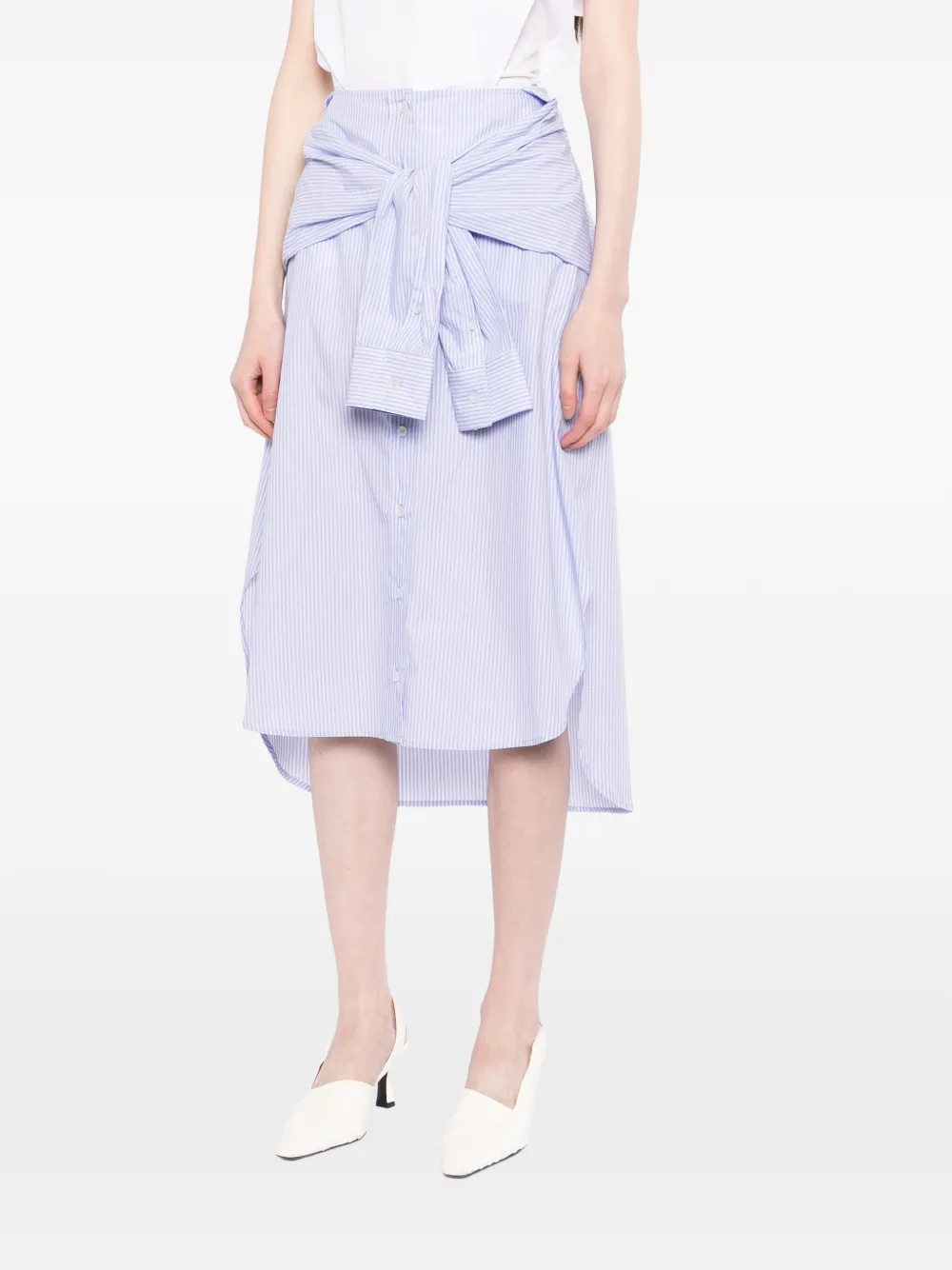  Ych Falda Midi A Rayas - Azul 