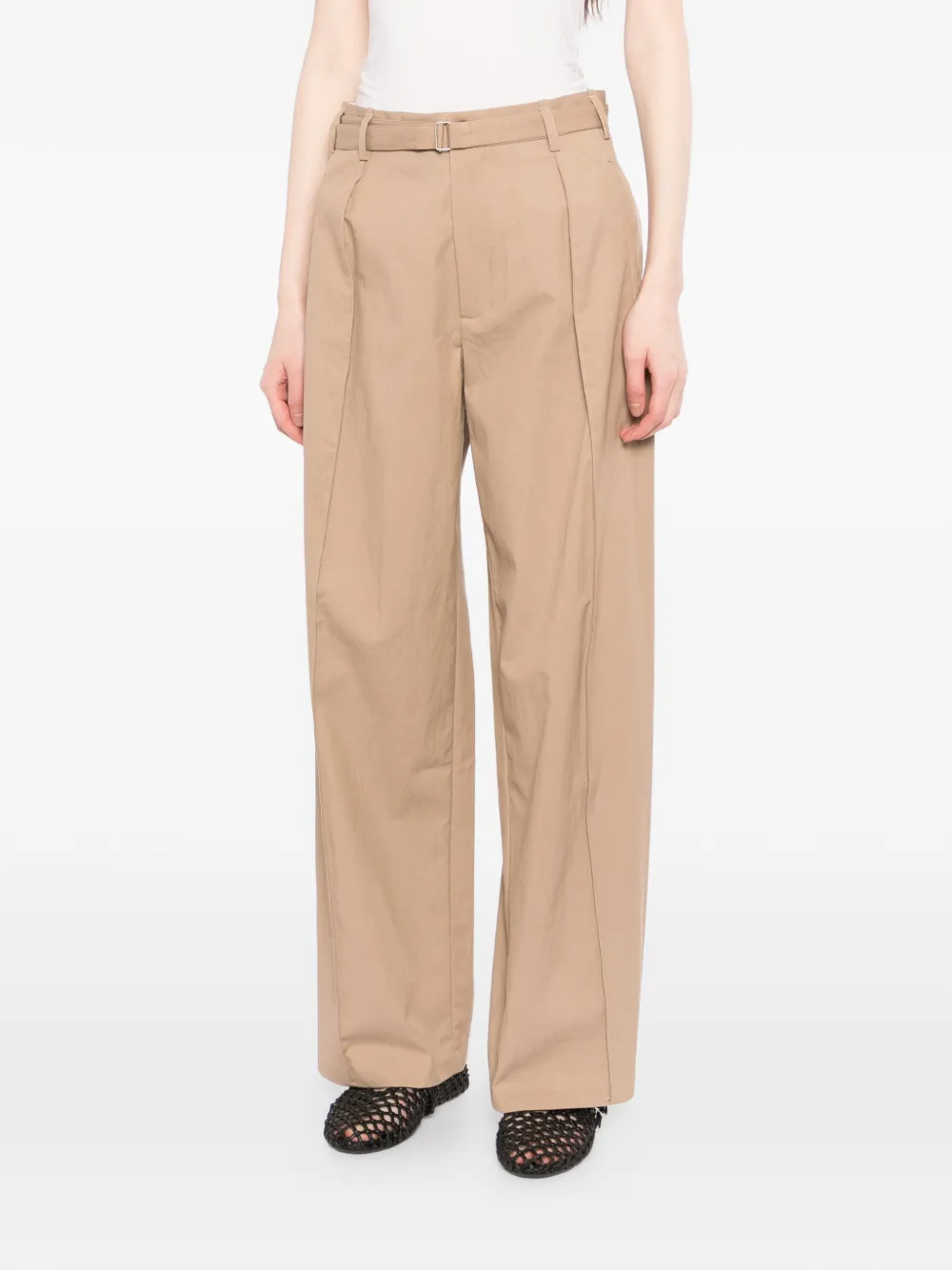  Co Collection Pleated Belted Trousers - Neutrals 