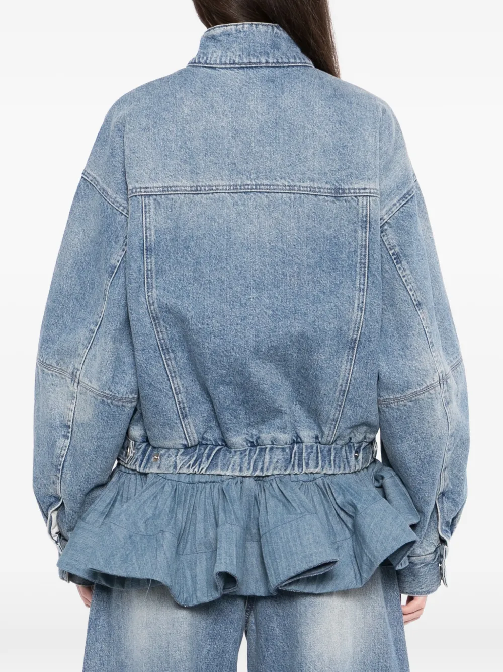 Peplum-Hem Denim Jacket