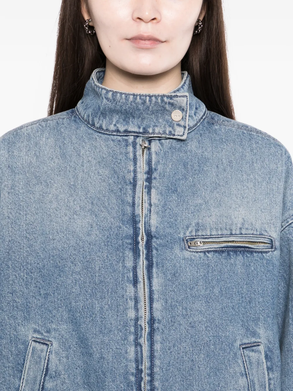 Peplum-Hem Denim Jacket