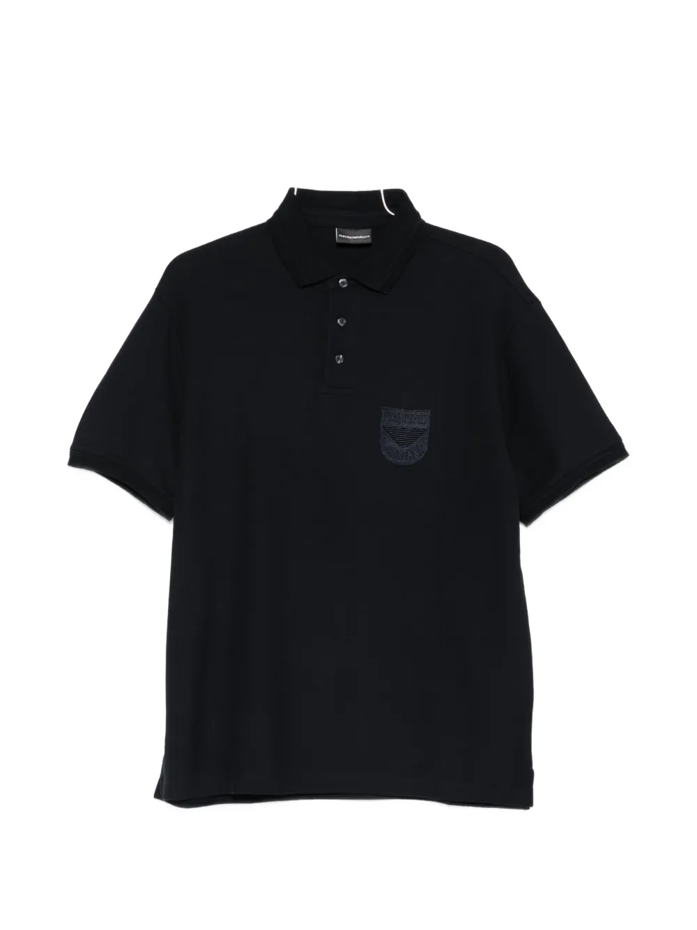 Emporio Armani logo-patch polo shirt - Blu