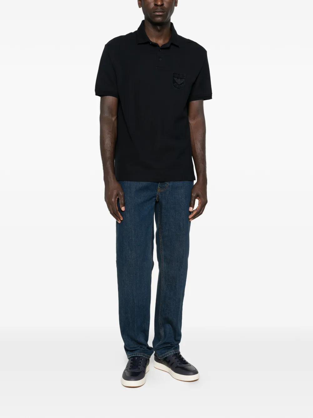 Emporio Armani Poloshirt met logopatch Blauw