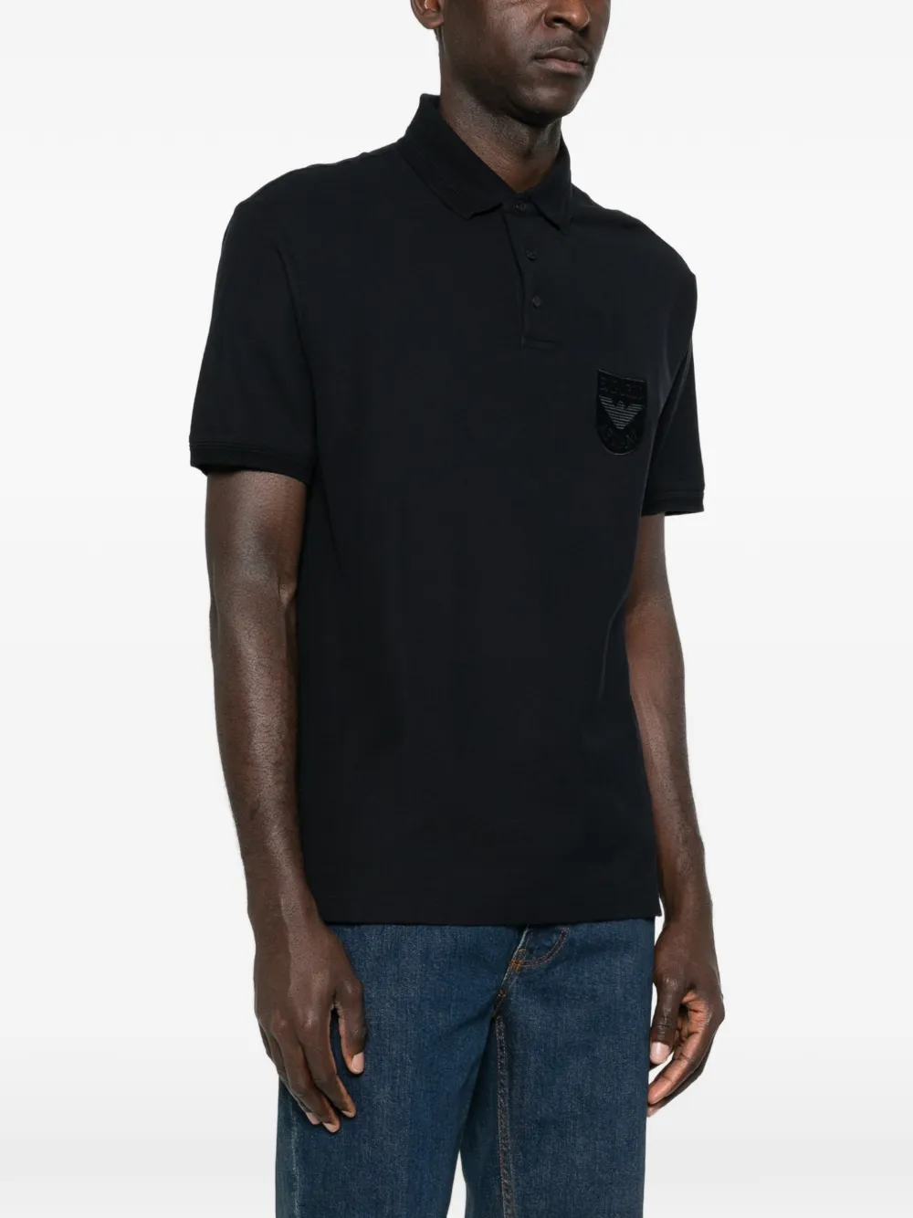 Emporio Armani Poloshirt met logopatch Blauw