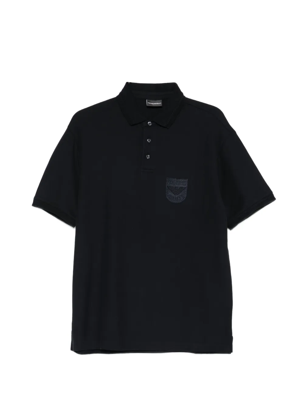 Emporio Armani logo-patch polo shirt - Blu