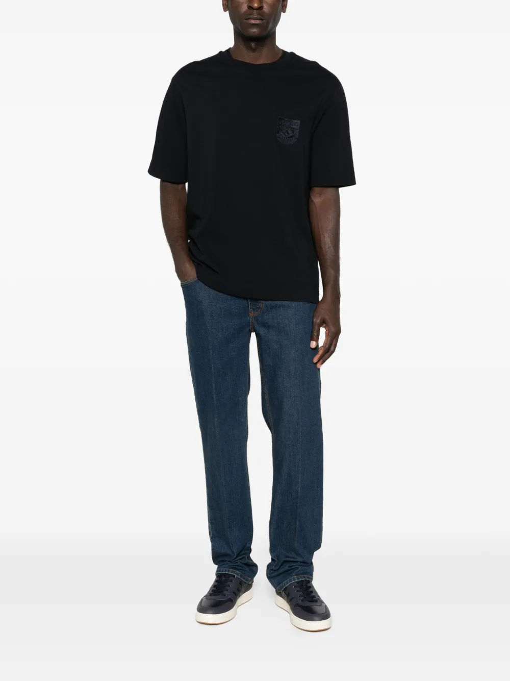 Emporio Armani T-shirt met logopatch Zwart
