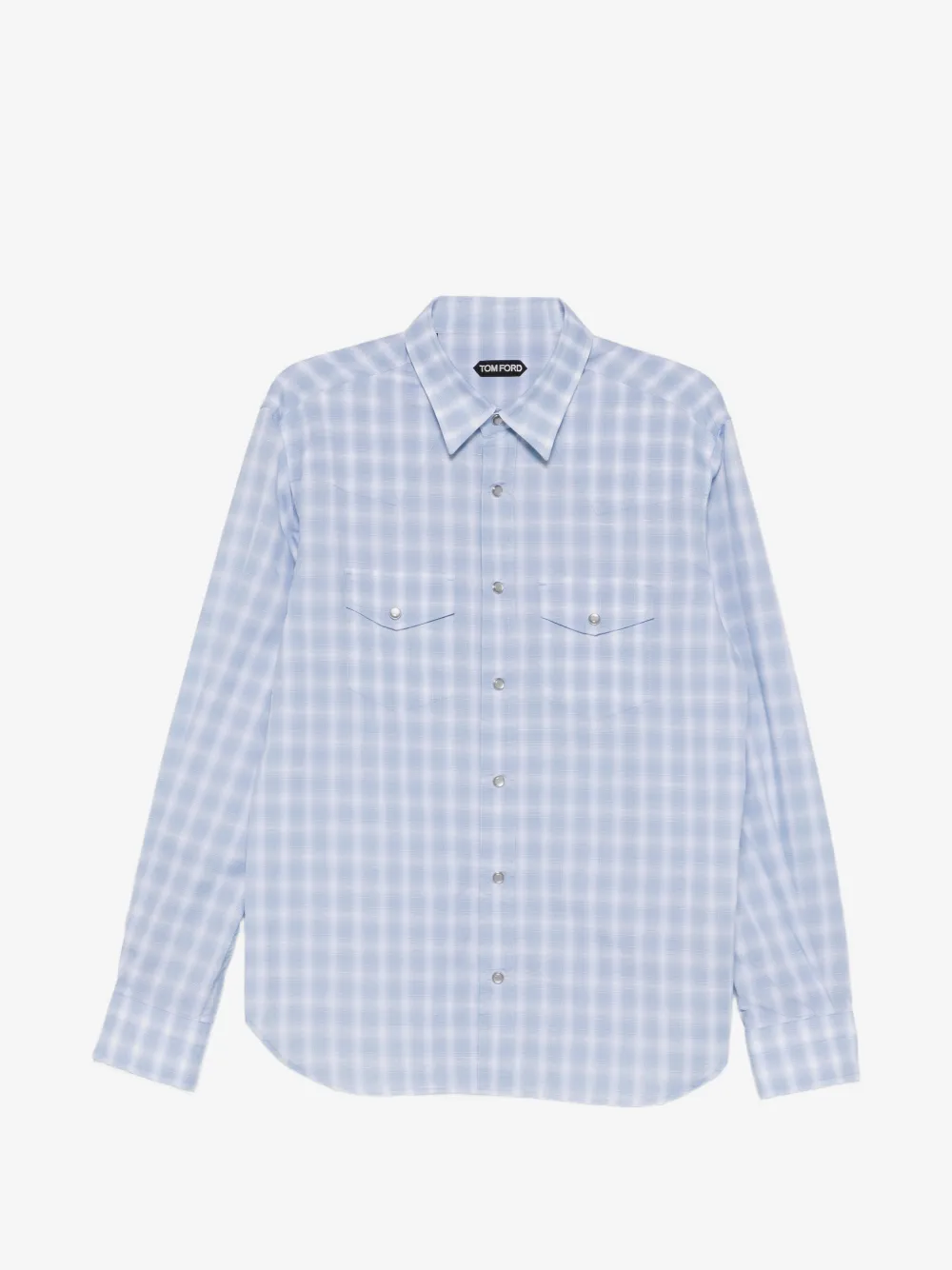 TOM FORD check snap-button shirt | Blue | Image 1
