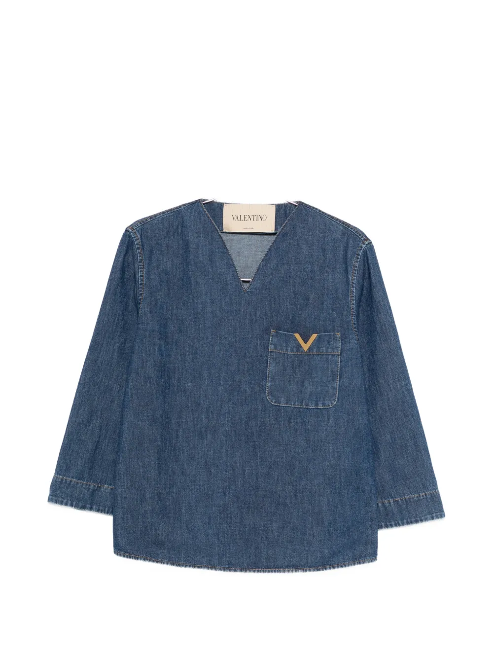 Valentino Garavani V-neck pocket top - Blu