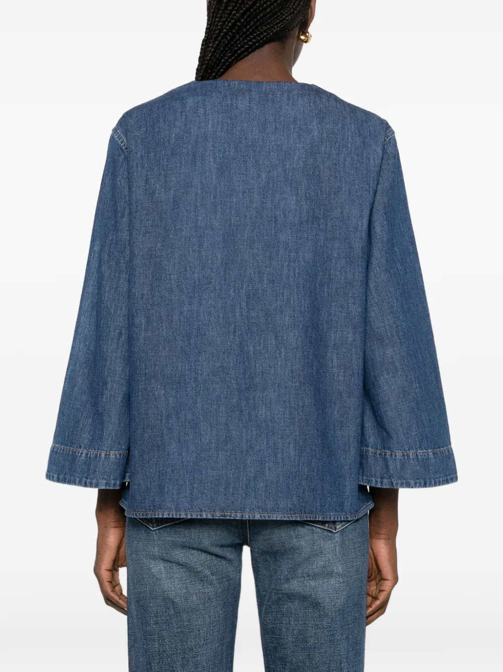 Valentino Garavani Top met V-hals en zak Blauw