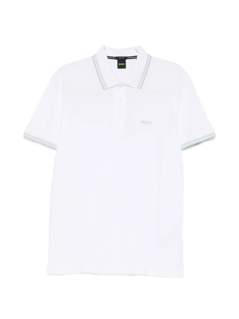 BOSS striped-collar polo shirt - Bianco