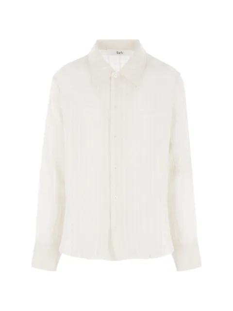 Séfr point-collar checked shirt