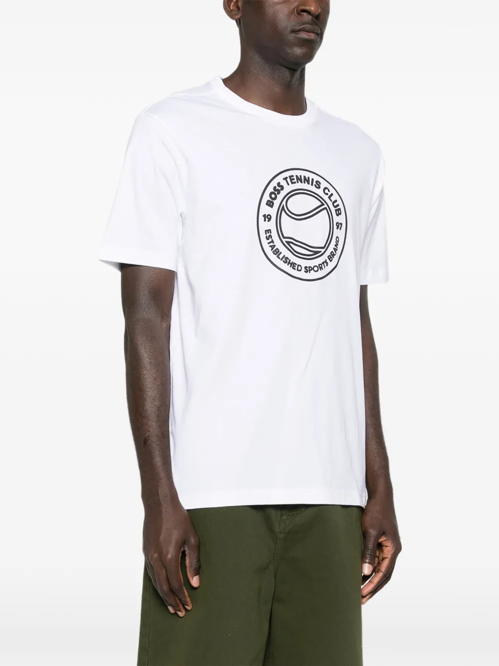 BOSS T-shirt met grafische print Wit