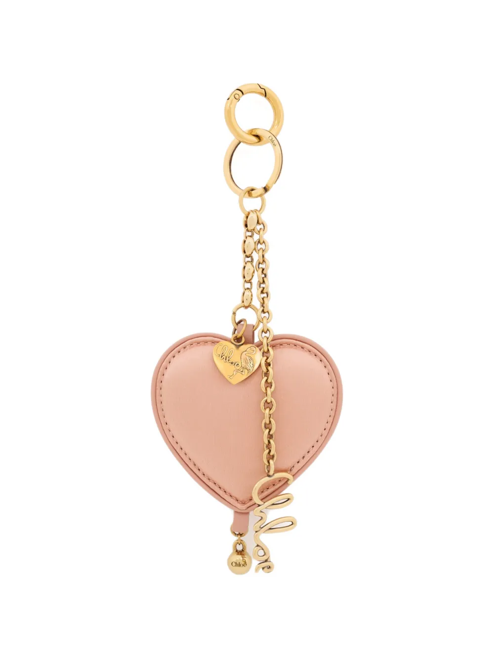 Chloé heart chain bag charm - Rosa