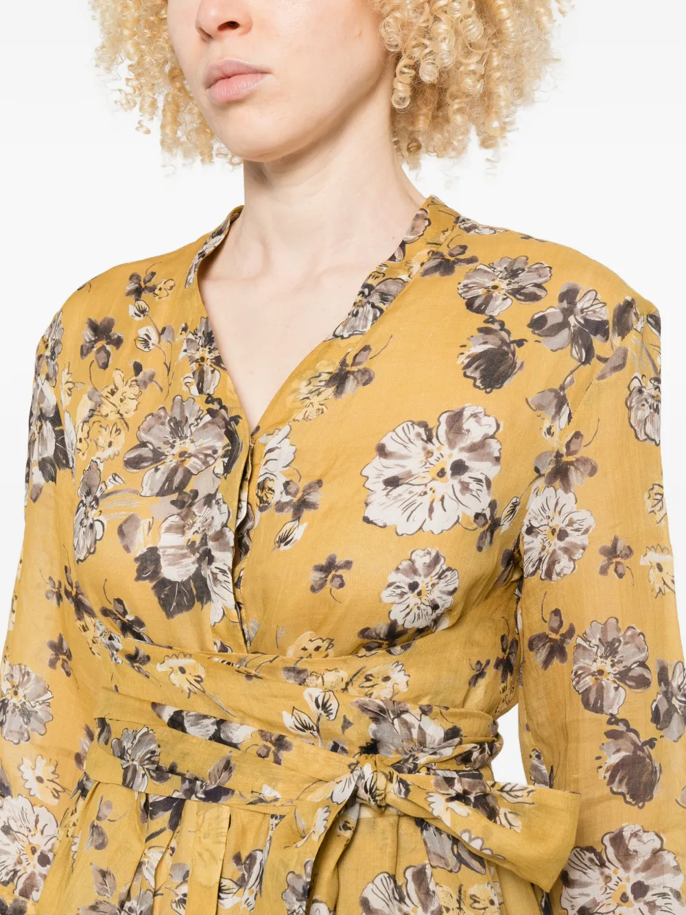mustard yellow floral wrap dress Amazon.com: Neeno Women's Dresses Allover Floral Shirred Wrap Dress Dress  for Women (Color : Mustard Yellow, Size : Large) : Clothing, Shoes & Jewelry