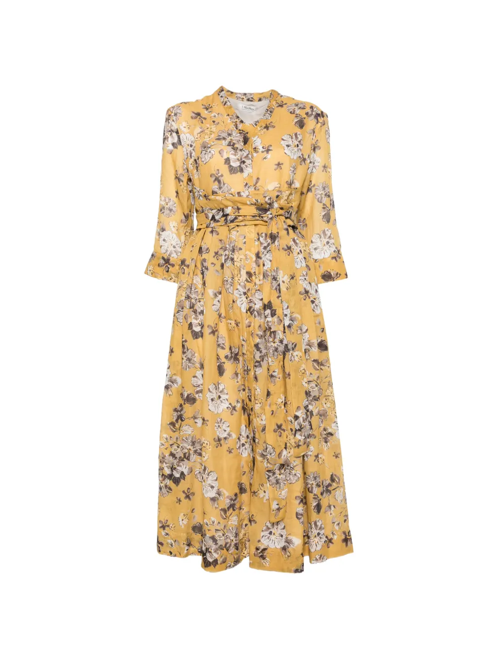 'S Max Mara floral-print tie-waist midi dress - Giallo