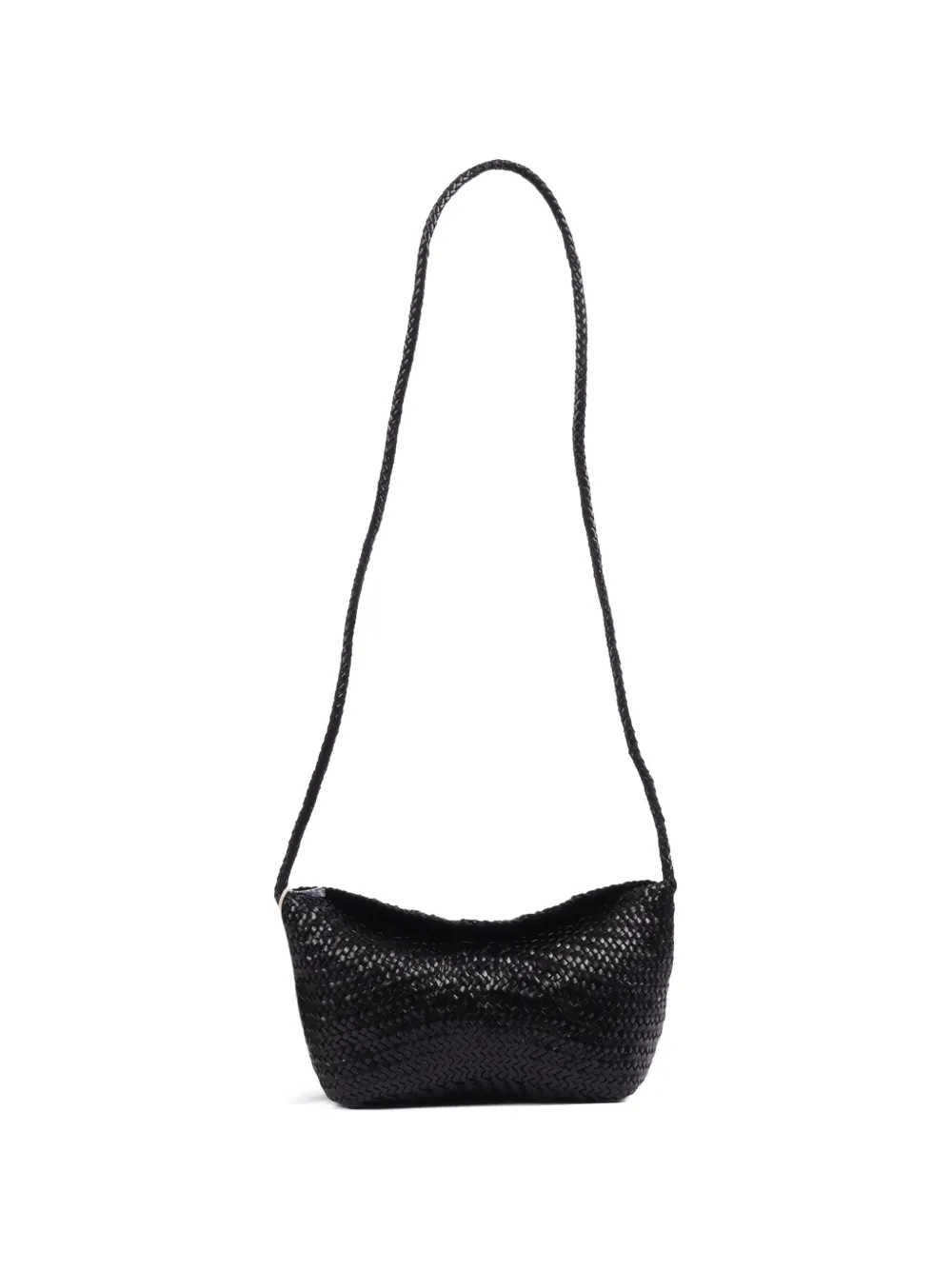 DRAGON DIFFUSION Corsina diagonal weave shoulder bag - Nero
