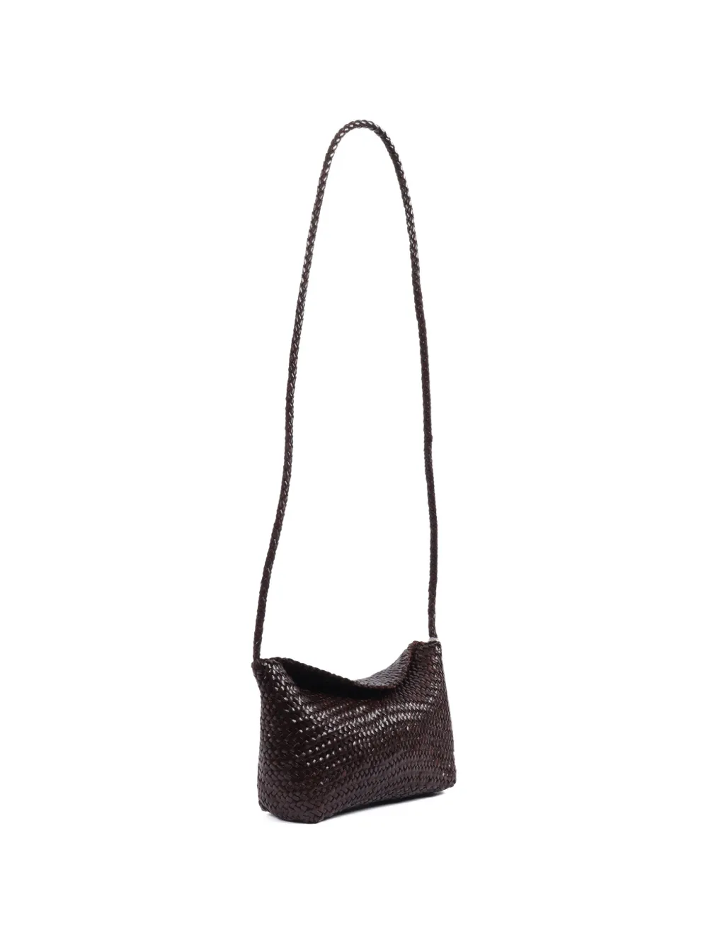  Dragon Diffusion Corsina Diagonal Weave Shoulder Bag - Brown 