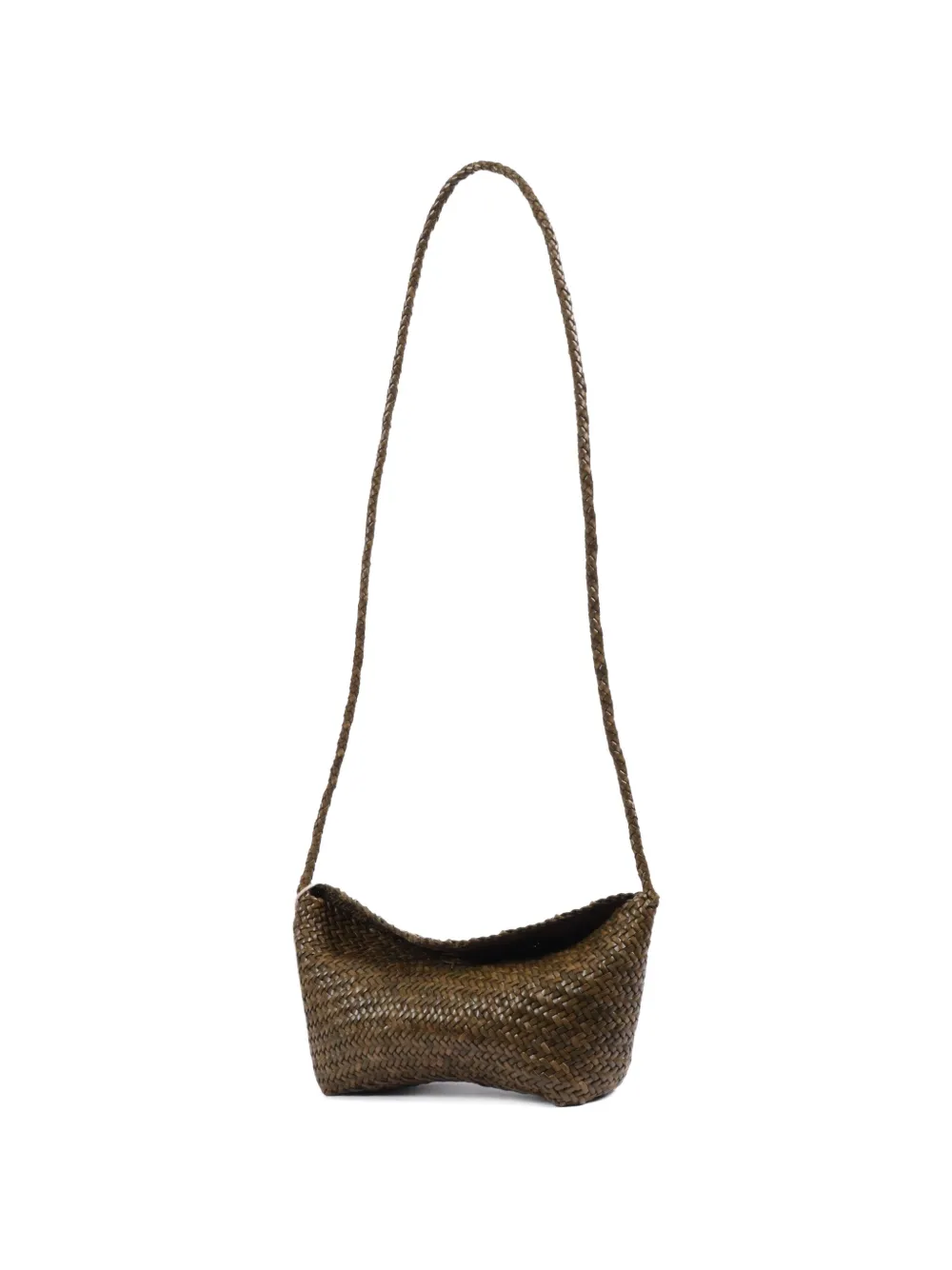  Dragon Diffusion Corsina Diagonal Weave Shoulder Bag - Brown 