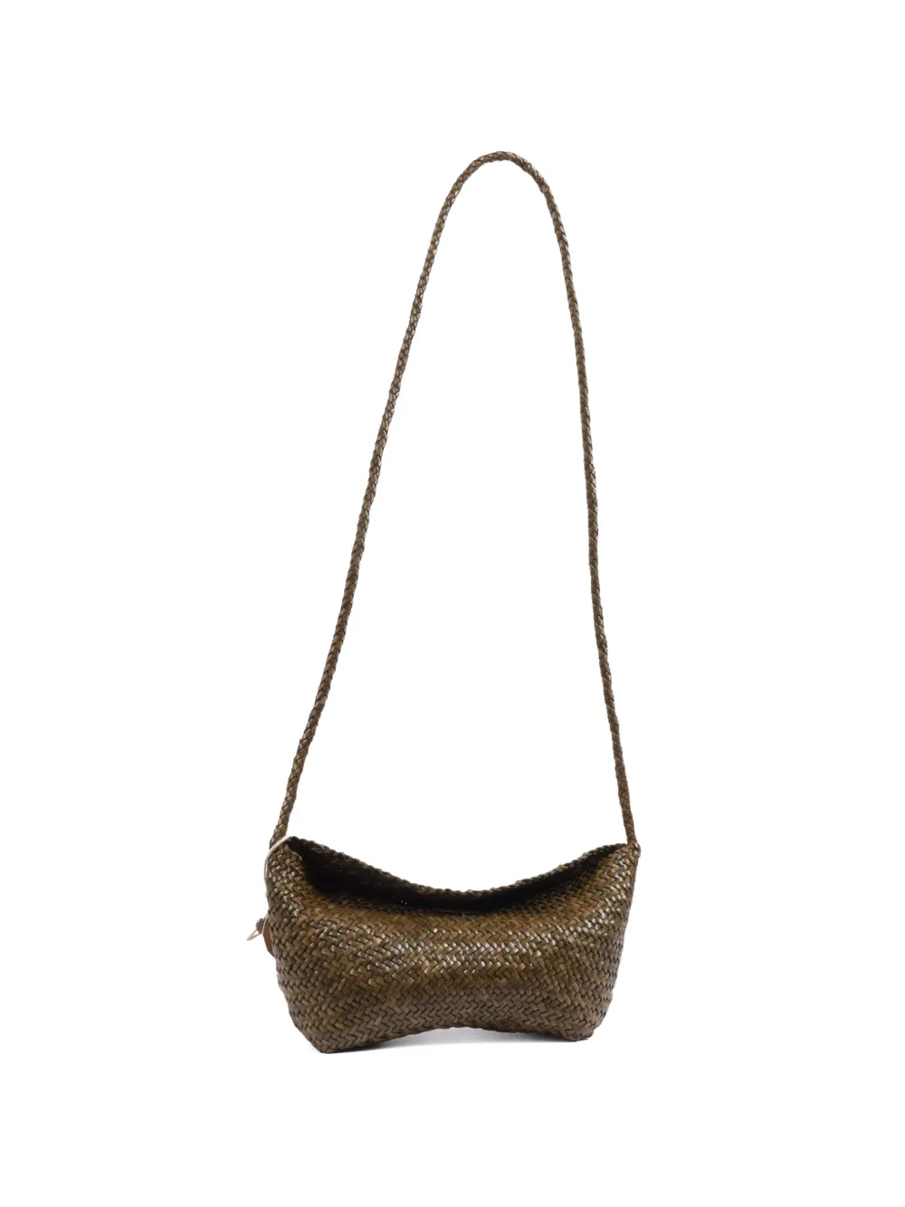DRAGON DIFFUSION Corsina diagonal weave shoulder bag - Marrone