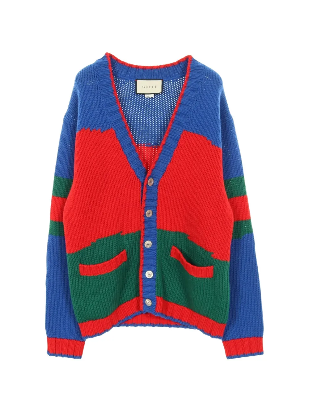 Gucci Pre-Owned Cardigan in lana con bottoni e scollo a V - Rosso