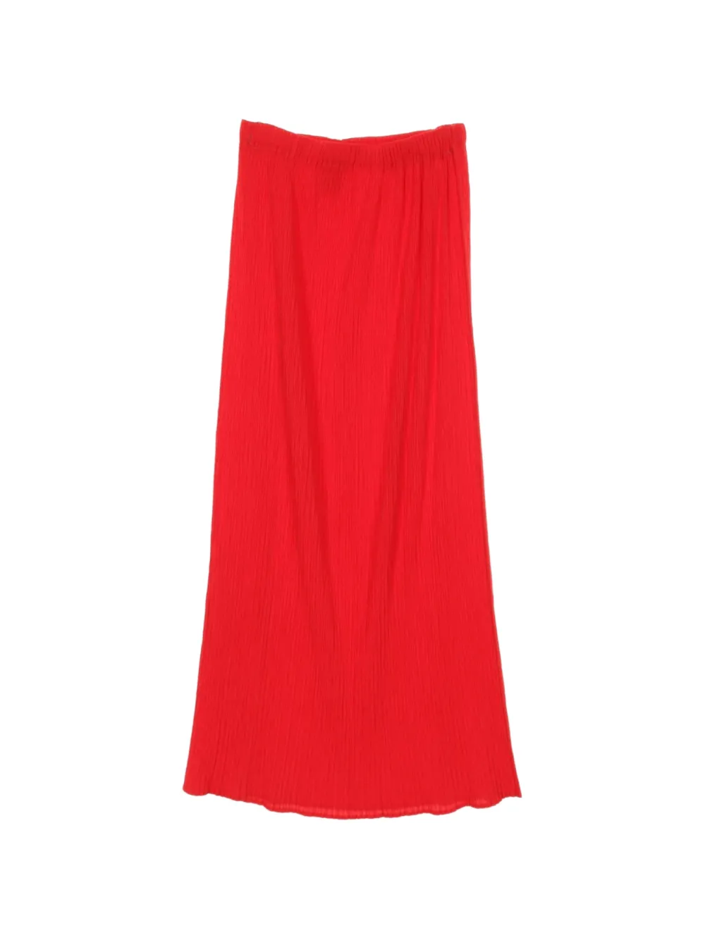 Pre-owned Issey Miyake 2010s Pleated Midi Skirt In Red