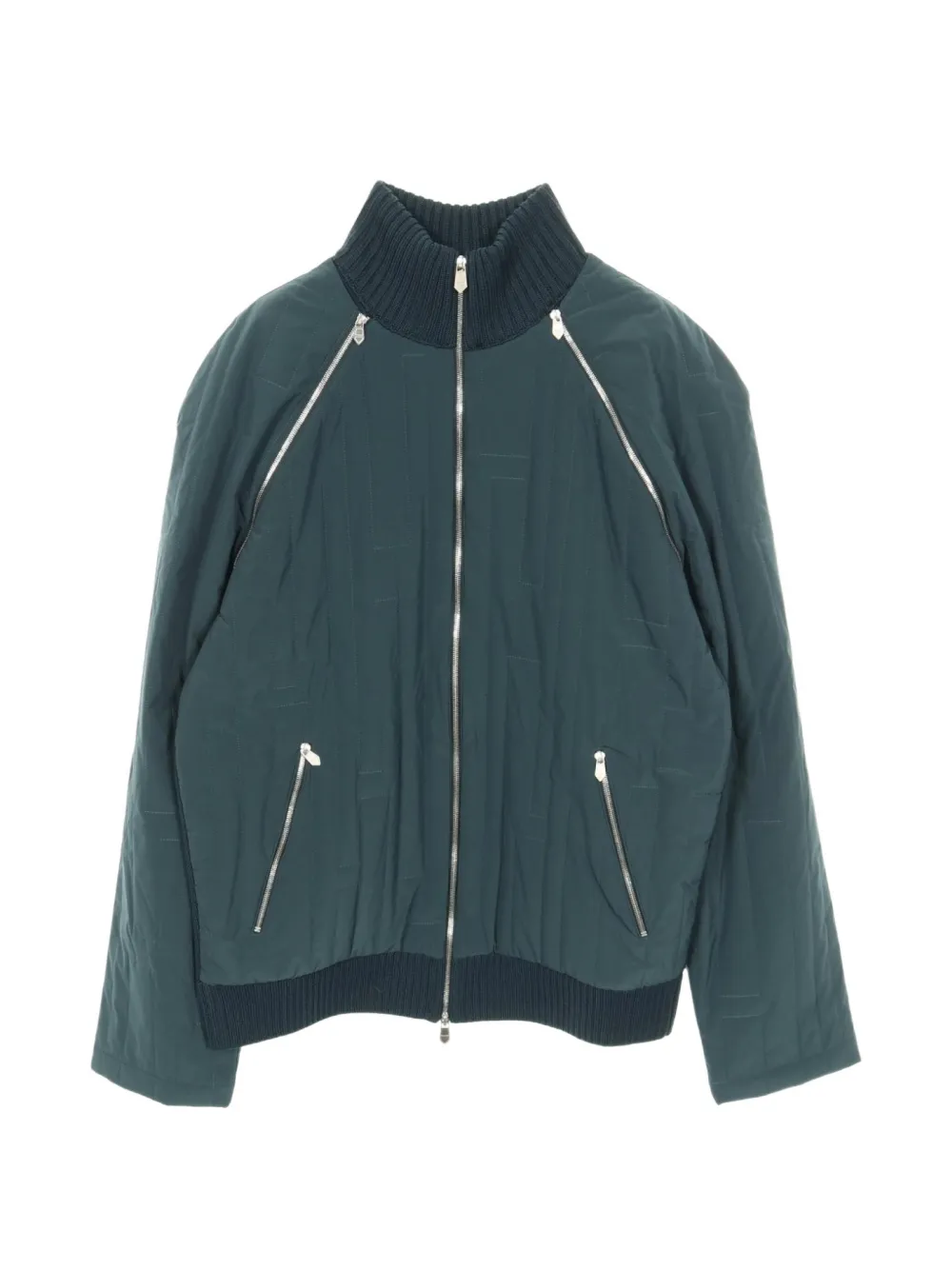 Pre-owned Hermes 2010s H-pattern Colour-block Jacket In Blue