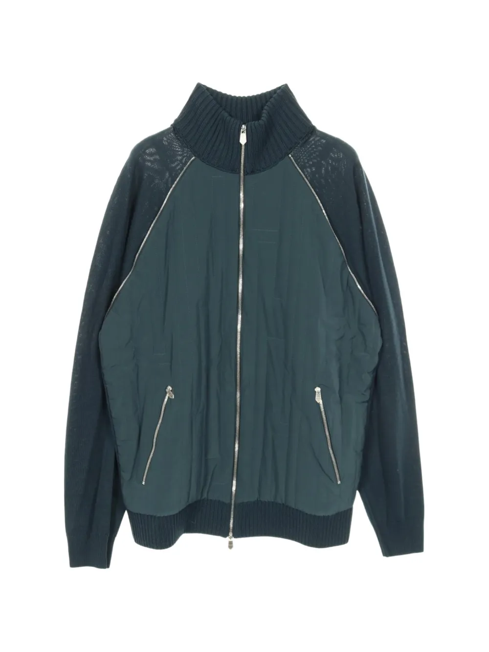 HERMES Pre-owned 2010s H-pattern Colour-block Jacket In Blue