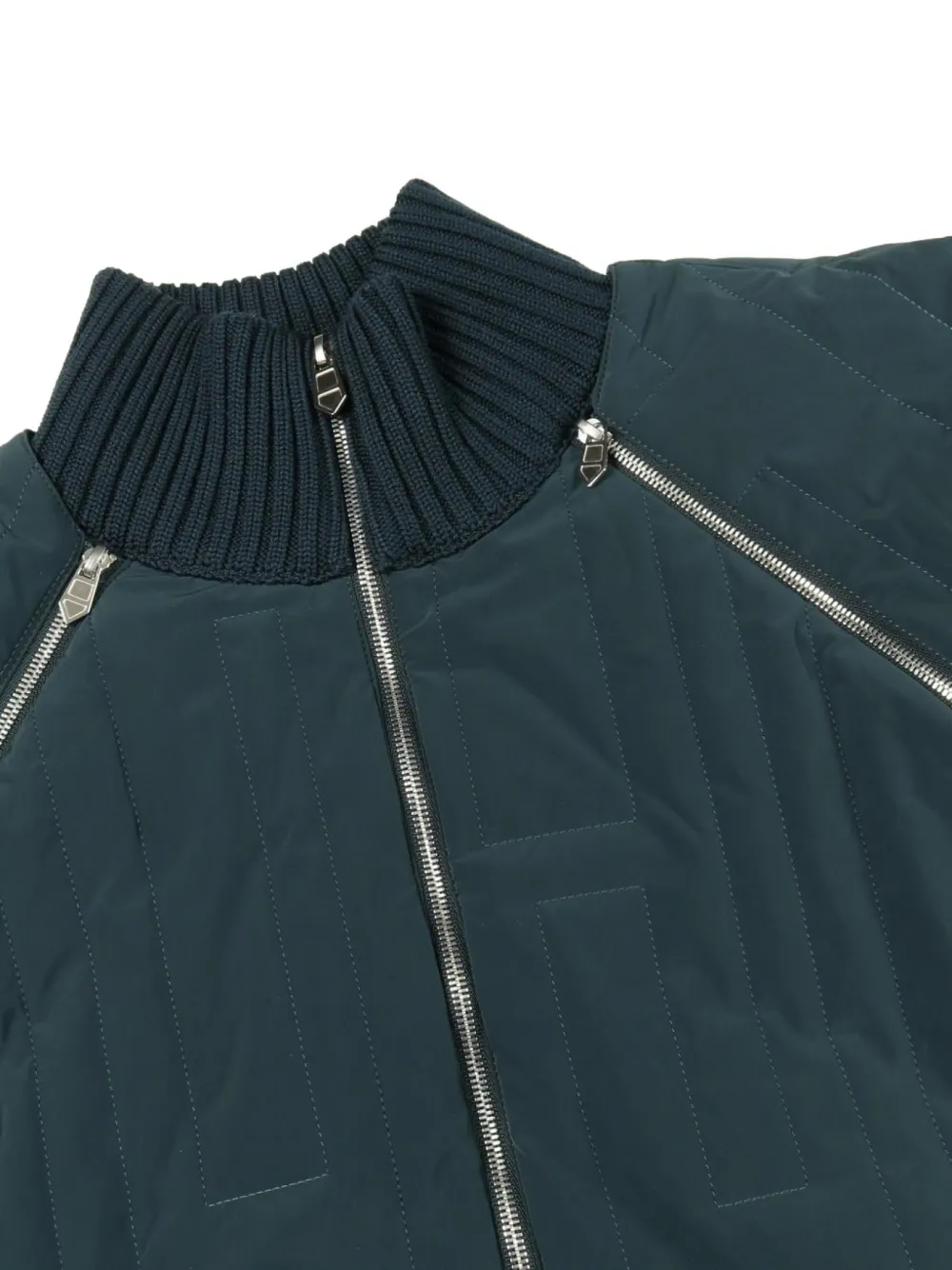 HERMES Pre-owned 2010s H-pattern Colour-block Jacket In Blue