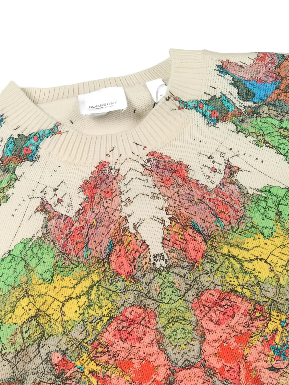 Burberry Pre-Owned 2020s Map Print Sweater | Neutrals | FARFETCH