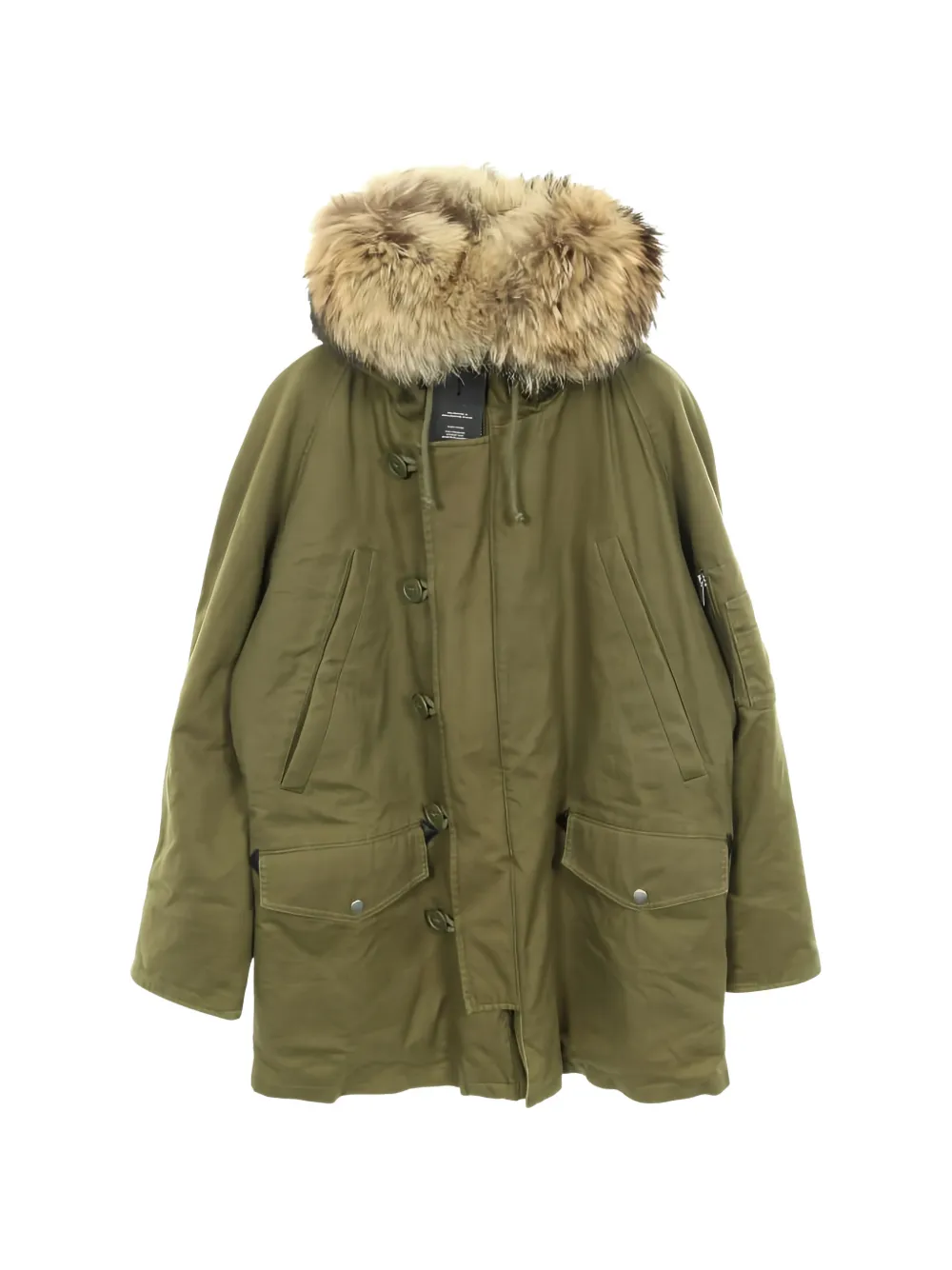 Saint Laurent Pre-Owned 2010 hooded fur coat - Verde