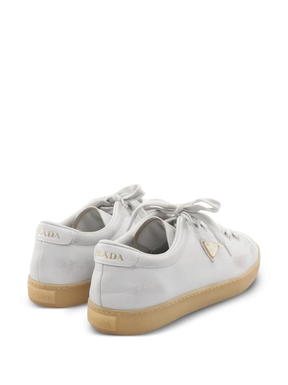  Prada Pre-owned Baskets à Logo Triangle (2010) - Blanc 