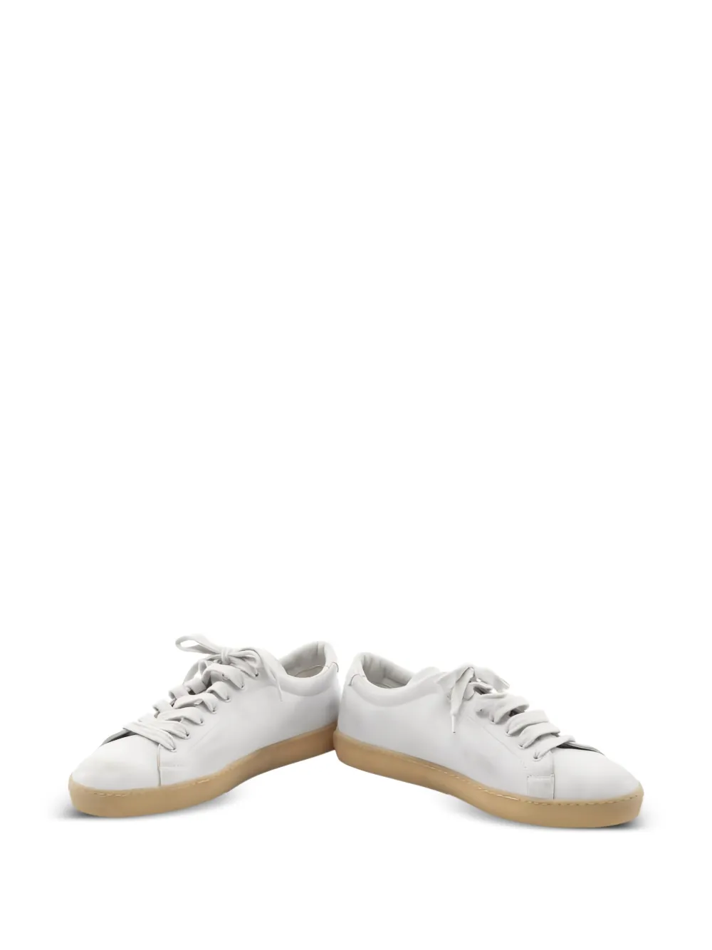  Prada Pre-owned Baskets à Logo Triangle (2010) - Blanc 