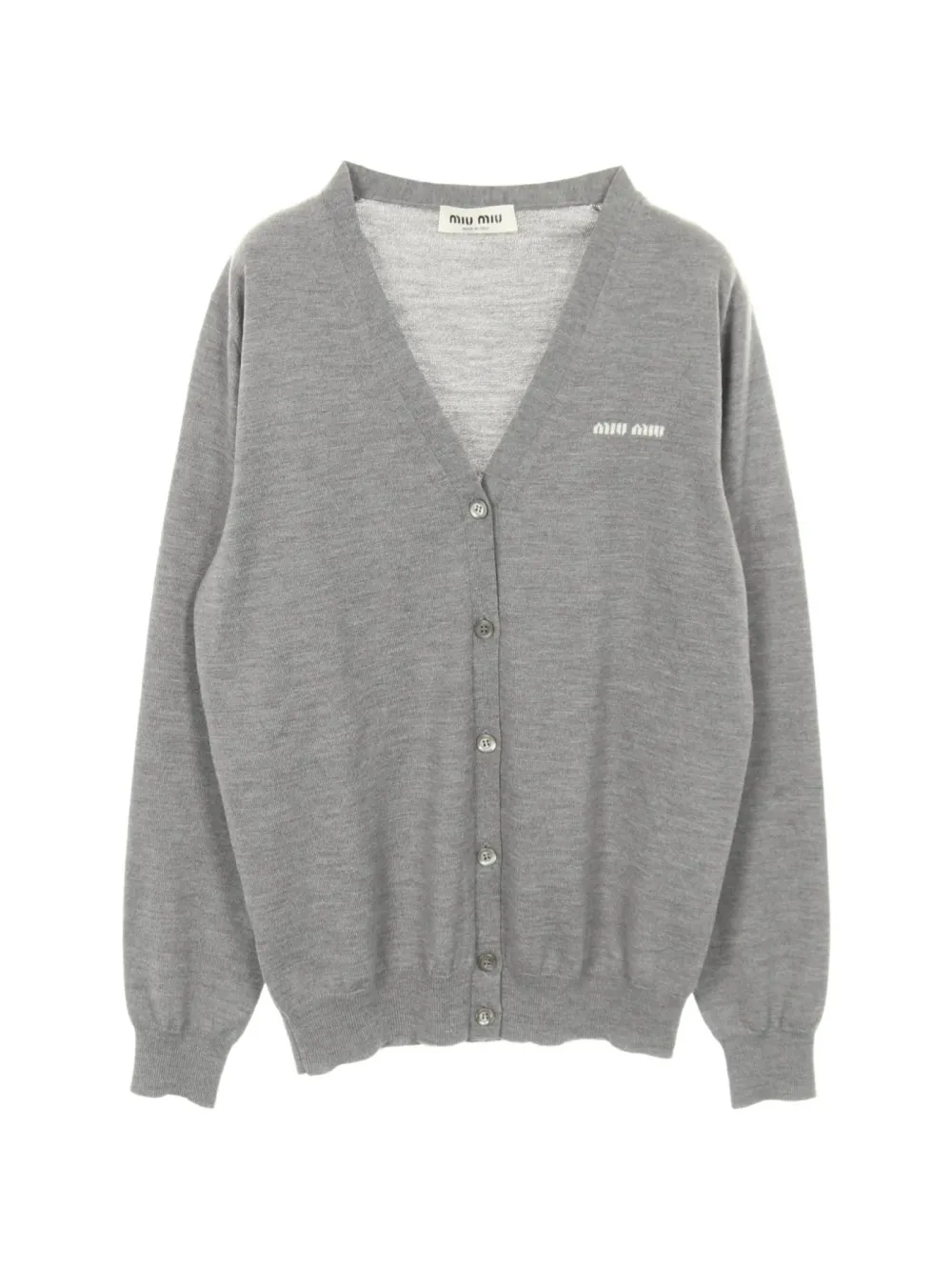 Miu Miu Pre-Owned Cardigan con logo - Grigio