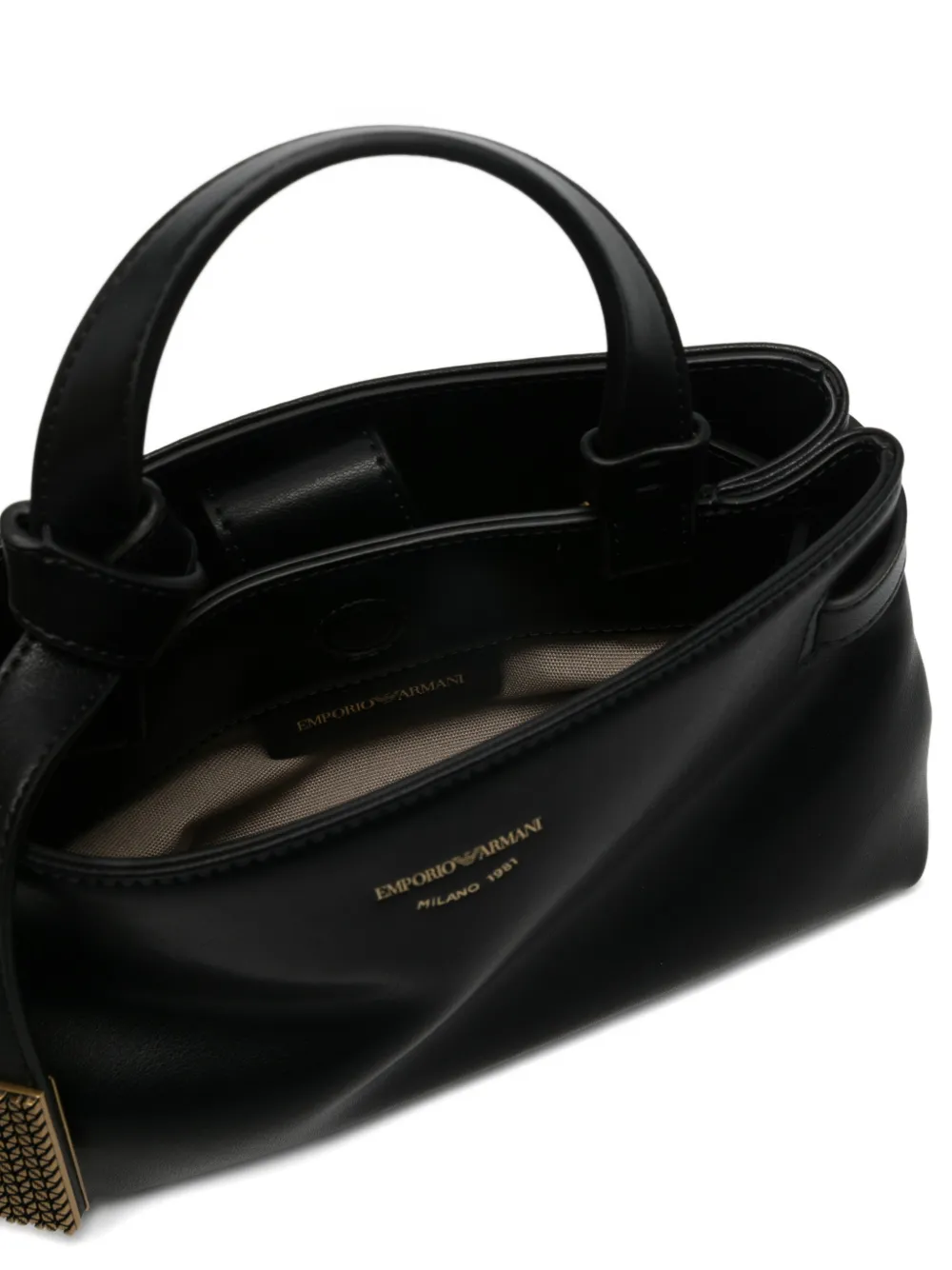 Emporio Armani Shopper met handvat en geknoopt detail Zwart