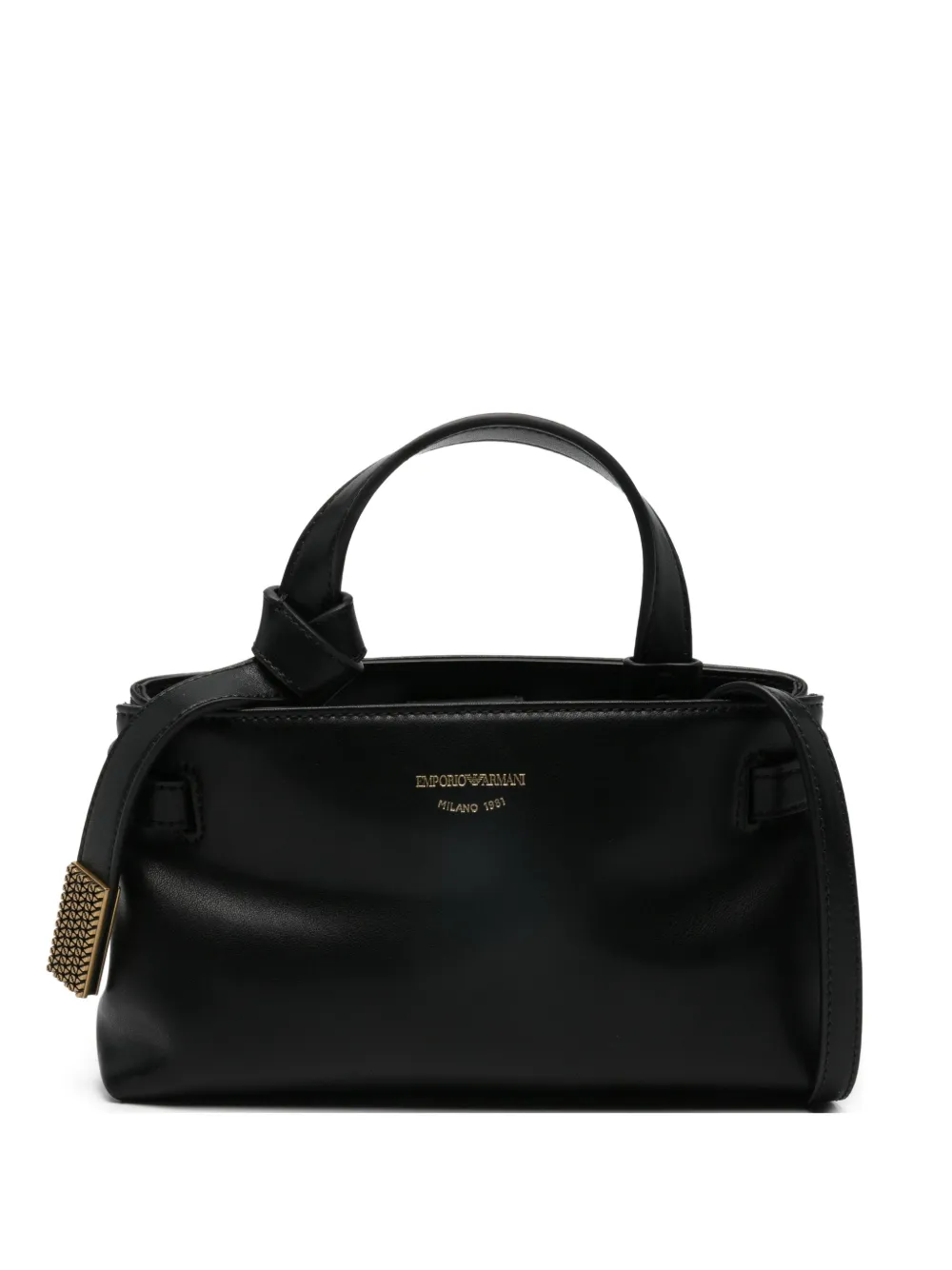 Emporio Armani Shopper met handvat en geknoopt detail Zwart