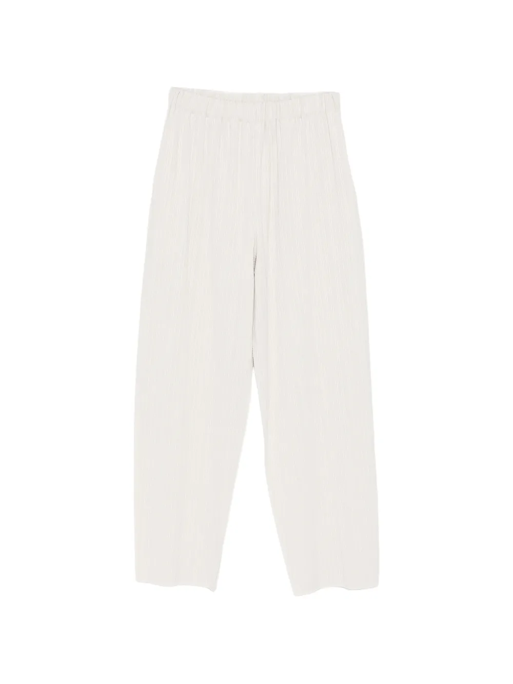 Issey Miyake pleated cropped trousers - Toni neutri