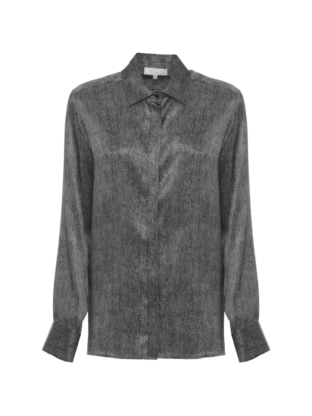 Antonelli herringbone button shirt - Grigio